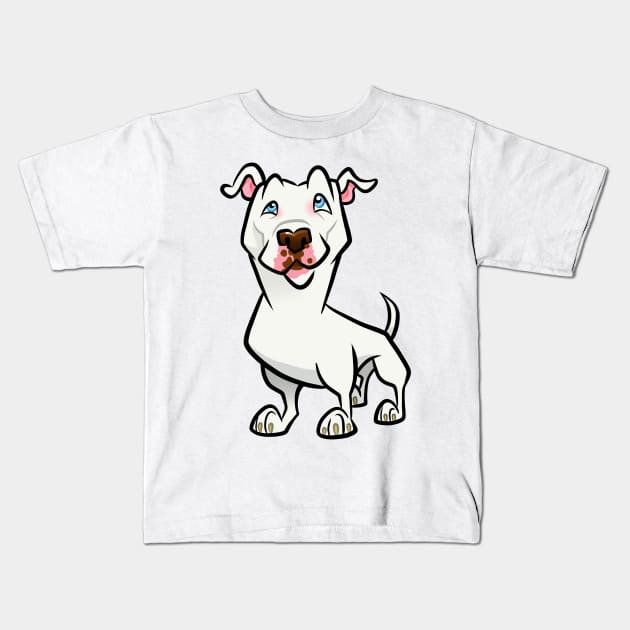 White Pit Bull Kids T-Shirt by binarygod